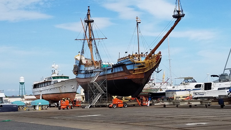 Kalmar Nyckel: Dry dock for hull repairs
